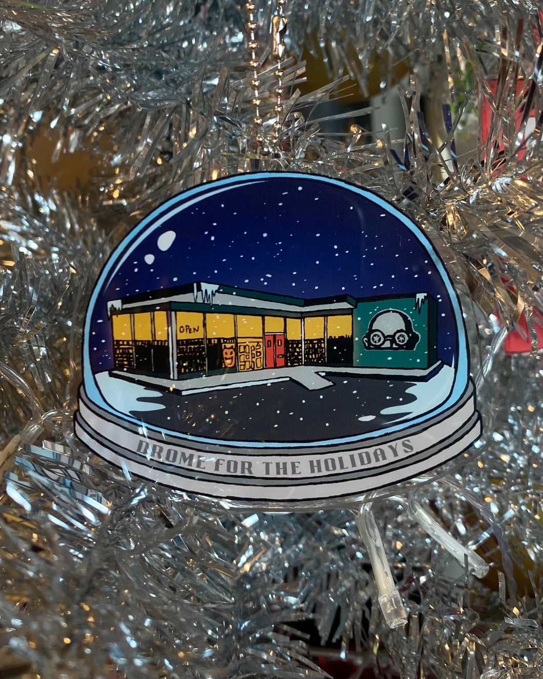 Drome for the Holidays Snowglobe Ornament