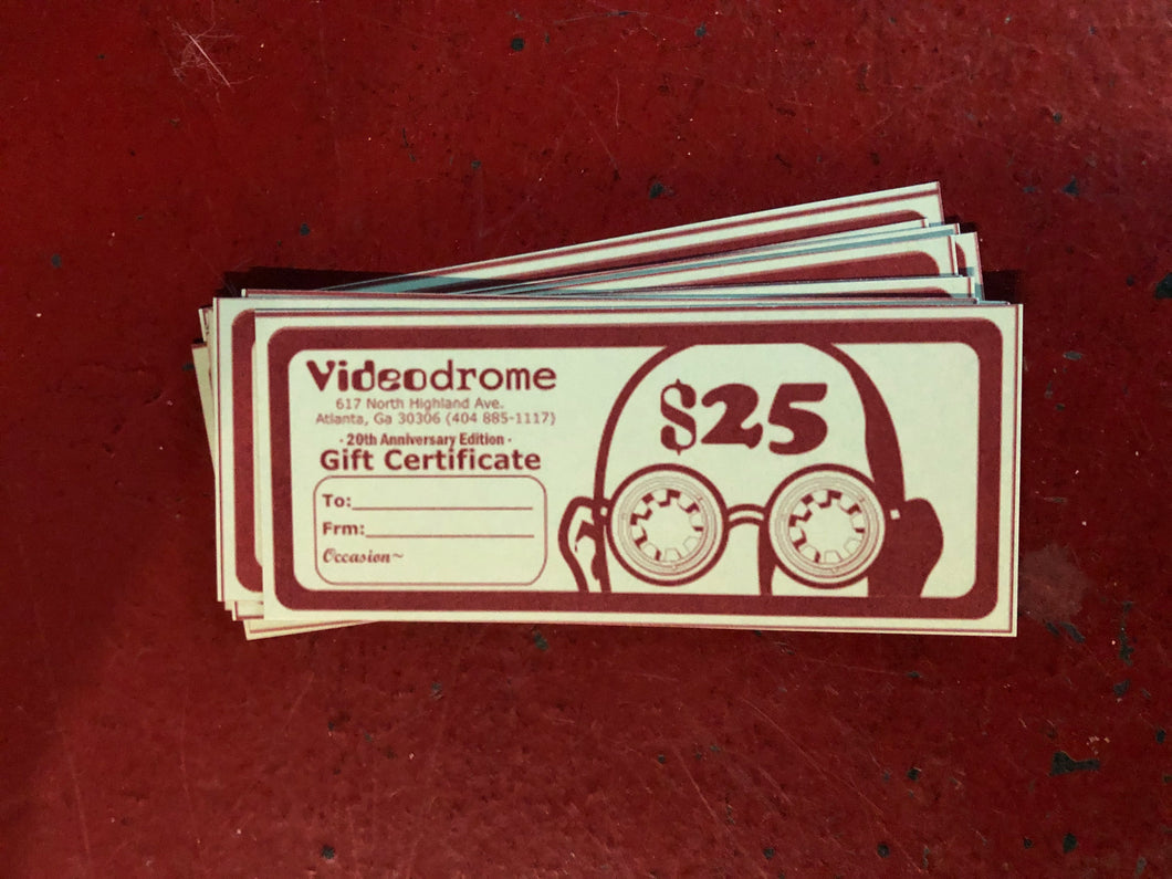 $25 Gift Certificate - In-Store Use